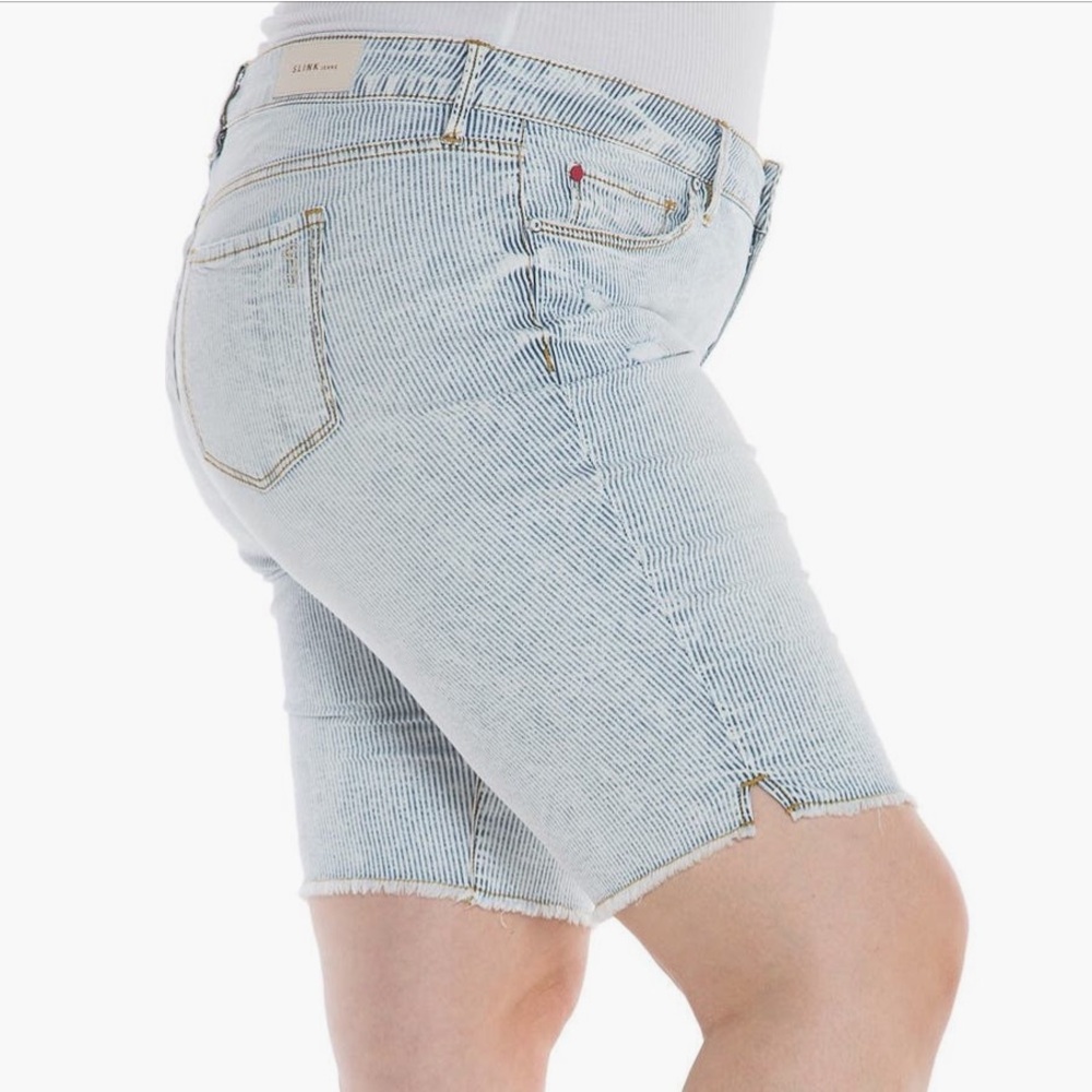 SLINK JEANS➕Striped Bermuda Denim Shorts